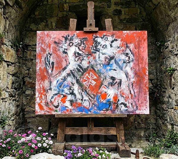 Crnogorski krstas ulje na platnu