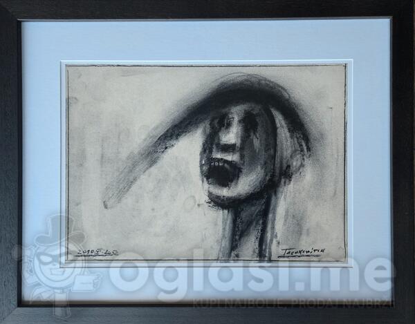 UROŠ TOCHKOWITCH TOŠKOVIĆ 2010. 40x30cm UGALJ, umjetnicka slika na prodaju