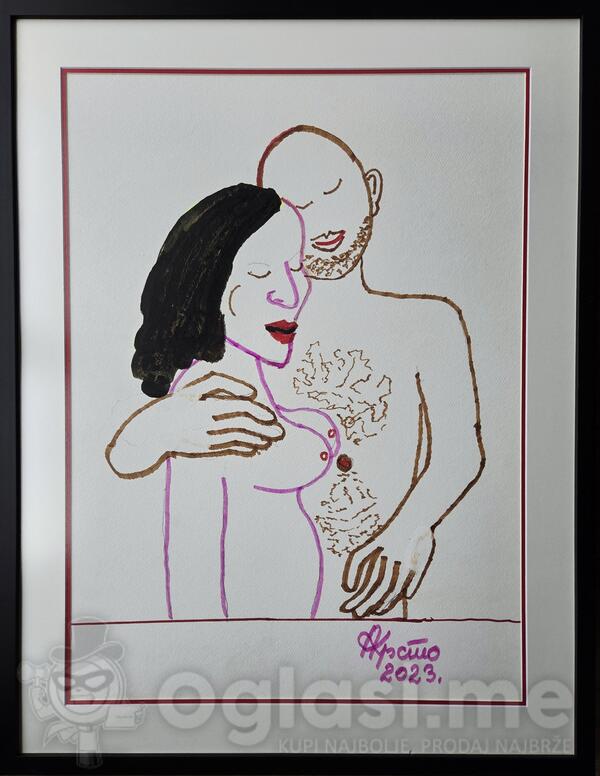 KRSTO Andrijašević 2023. 70x50cm lavirani tuš, umjetnicka slika na prodaju