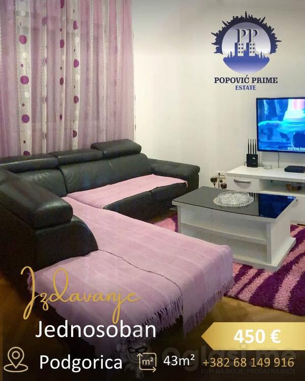 Jednosoban stan 43m2 - Podgorica - Stari Aerodrom
