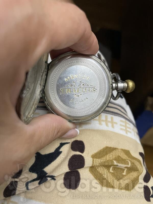 Antique Swiss Silver Pocket Watch H. Tocker Menton 0.800
