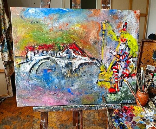 Rijek Crnojevica ulje na platnu