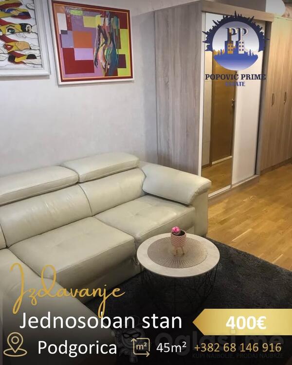 Jednosoban stan 45m2 - Podgorica - Podgorica (uži dio)