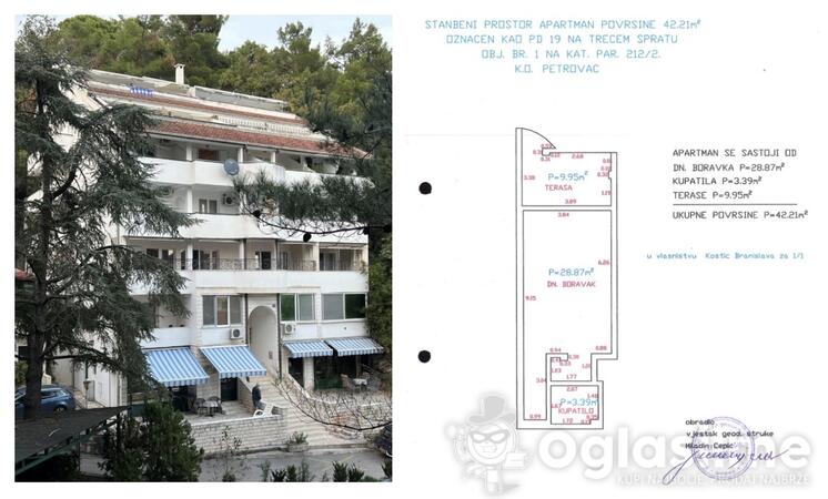 Jednosoban stan 42m2 - Budva - Petrovac