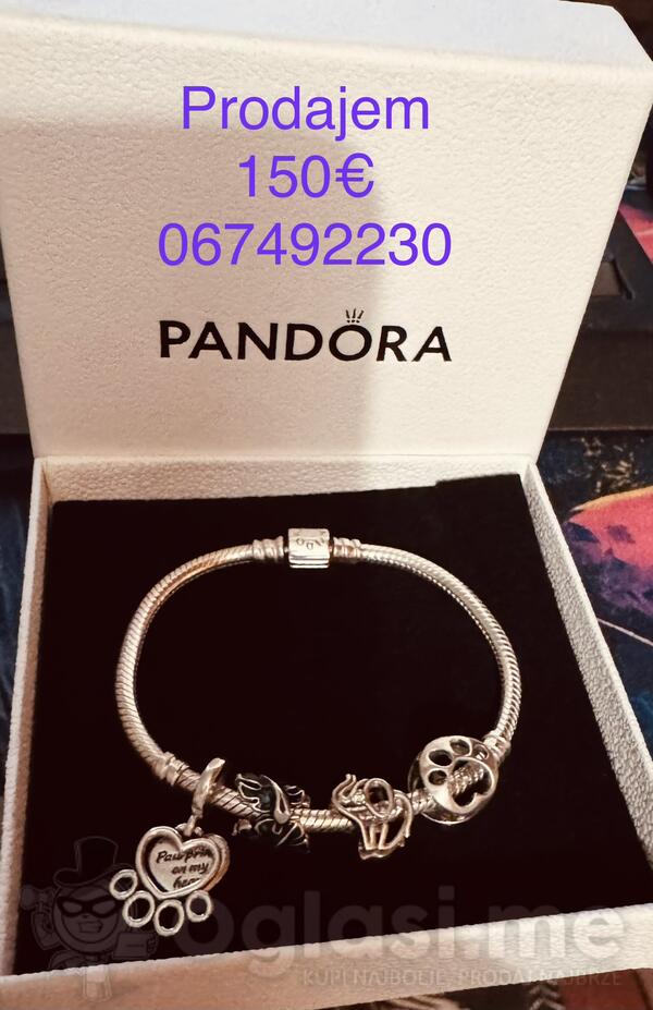 Original Pandora narukvica+4 privjeska