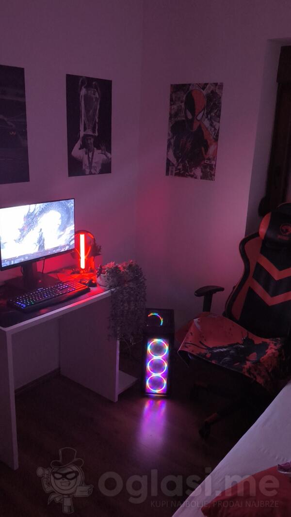 Custom made pc, Asus monitor, Marvo stolica i red dragon tastatura, mis i slusalice - AMD Ryzen 5...