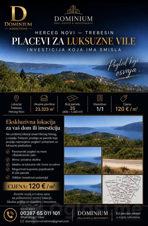 Građevinsko zemljište 23323m2 - Herceg Novi - Trebesinj