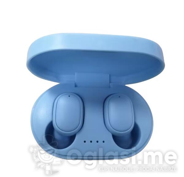 Bežične Bluetooth slušalice sa kutijom za punjenje. Kompatibilne sa Android i iOS uređajima.  Pogodne za muziku, pozive i svakodnevno korišćenje.  