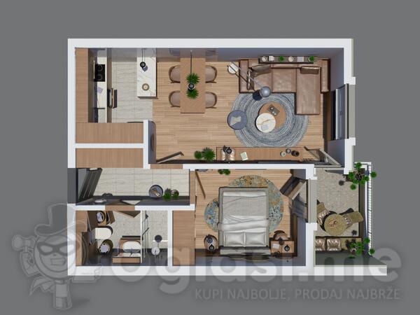 Jednosoban stan 49m2 - Podgorica - Zabjelo