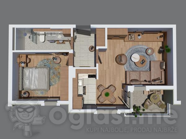 Jednosoban stan 54m2 - Podgorica - Zabjelo